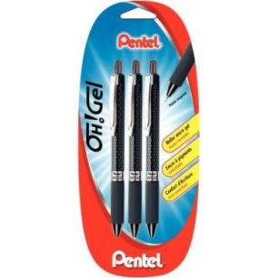 Achetez Blister de 3 rollers gel OH noirs 223871 PENTEL pas cher sur Ma Rentrée Scolaire