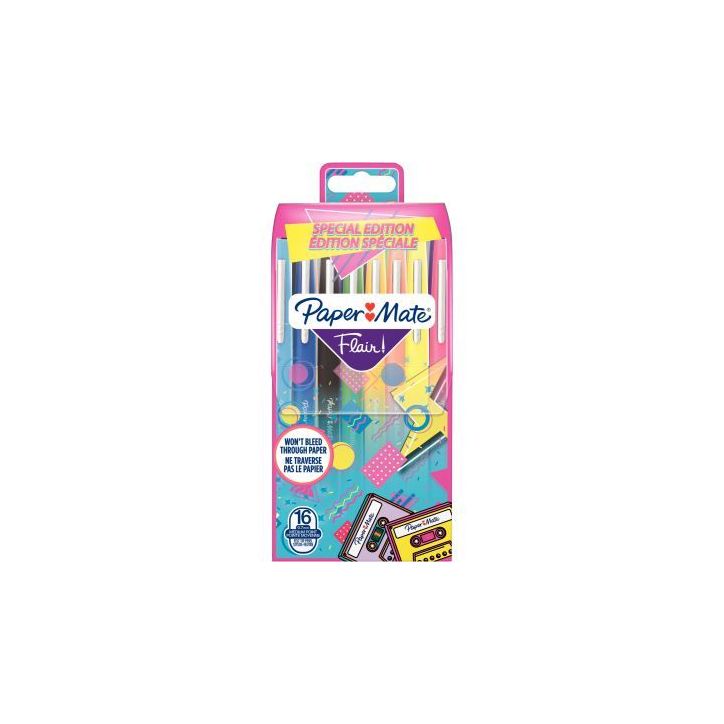 Pochette de 16 feutres flair 90'S original 2180625 PAPER MATE