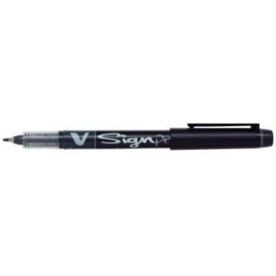 PILOT Stylo-feutre pointe en nylon largeur de trait 0,6 mm encre liquide Noire V-SIGN PEN