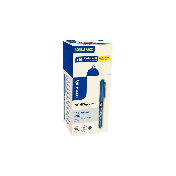 Ecopack de 16+4 feutres VSign bleus 3131910424819 PILOT