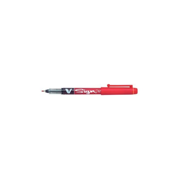 PILOT Stylo-feutre pointe en nylon largeur de trait 0,6 mm encre liquide Rouge V-SIGN PEN