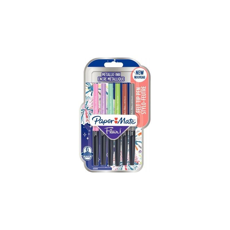 Achetez PAPERMATE Blister de 6 feutres Flair Metallic assortis pas cher sur Ma Rentrée Scolaire
