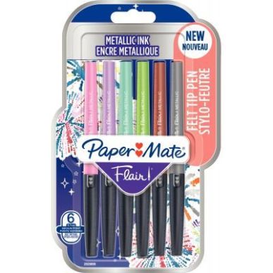 Achetez PAPERMATE Blister de 6 feutres Flair Metallic assortis pas cher sur Ma Rentrée Scolaire