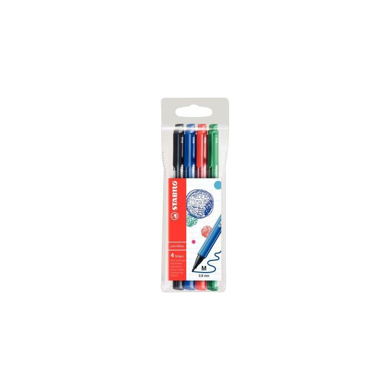 Achetez STABILO pointMax stylo-feutre pointe moyenne - Pochette de 4 stylos-feutres - Noir/Bleu/Roug.. Achetez STABILO pointMax stylo-feutre pointe moyenne - Pochette de 4 stylos-feutres - Noir/Bleu/Roug..