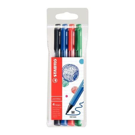 Achetez STABILO pointMax stylo-feutre pointe moyenne - Pochette de 4 stylos-feutres - Noir/Bleu/Roug..