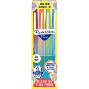 Achetez PAPERMATE Pochette de 4 Stylos feutres Flair Original Fun, pointe 0,4mm. MGE, O, VP, T pas c..