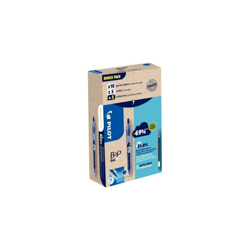 Achetez Pack de 10 stylos B2P gel + 10 recharges bleues 3131910556206 PILOT pas cher sur Ma Rentrée..