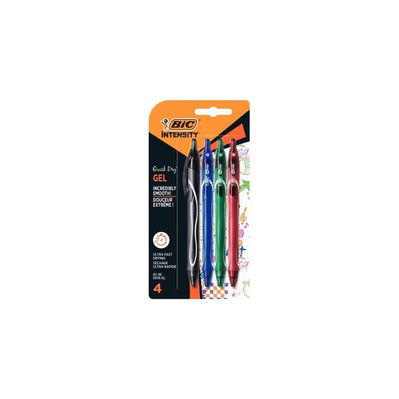 Achetez Blister de 4 rollers gel Quick Dry assortis 964768 BIC pas cher sur Ma Rentrée Scolaire