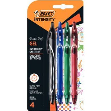Achetez Blister de 4 rollers gel Quick Dry assortis 964768 BIC pas cher sur Ma Rentrée Scolaire