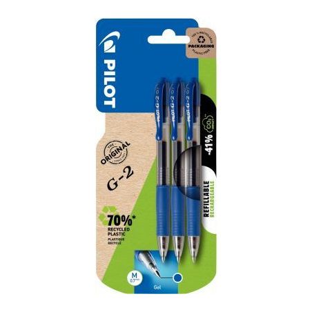 Achetez Blister de 3 stylos G2 bleus 3131910217961 G-2 PILOT pas cher sur Ma Rentrée Scolaire