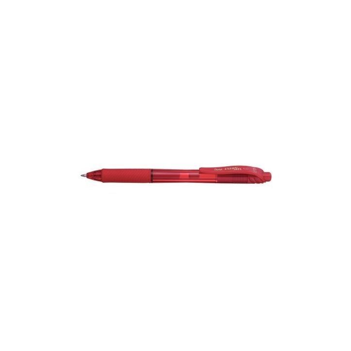 PENTEL Roller encre gel rétractable Energel X, Pointe 0,7 mm, Rouge