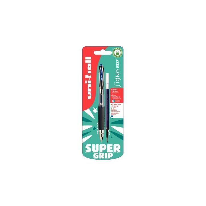 Blister de 1 roller Signo RT207 bleu + 1 recharge UMN207X1+1RECH PF B