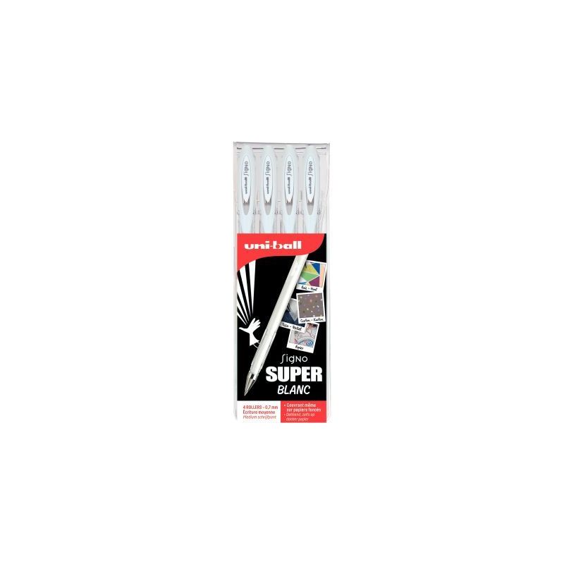 Achetez Pochette de 4 stylos gel Signo blanc UM120AC/4 BL UNIBALL pas cher sur Ma Rentrée Scolaire Achetez Pochette de 4 stylos gel Signo blanc UM120AC/4 BL UNIBALL pas cher sur Ma Rentrée Scolaire