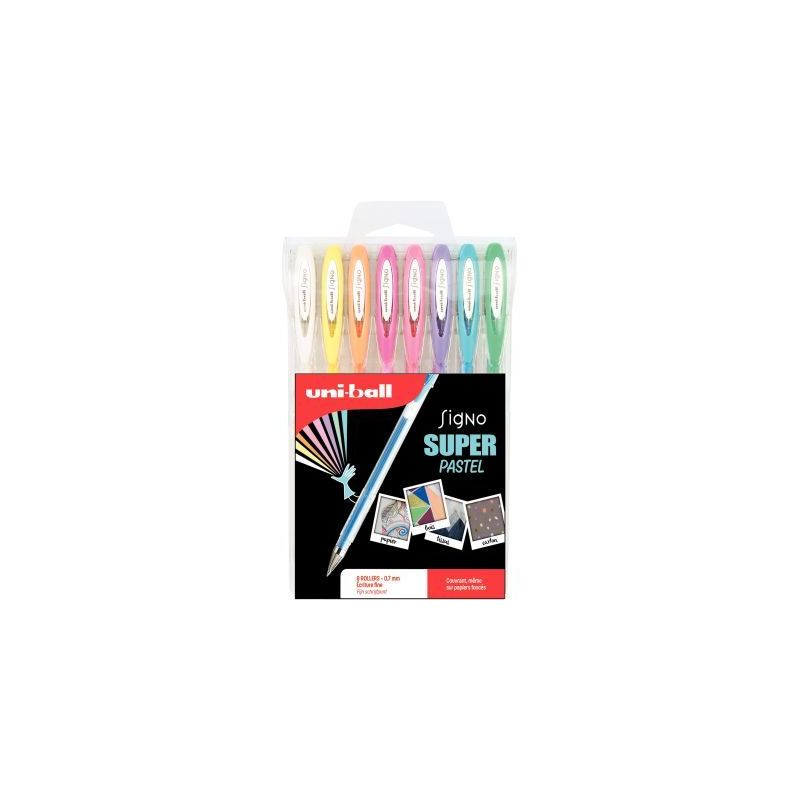 Achetez Pochette de 8 stylos gel Signo pastels UM120AC/8 UNIBALL pas cher sur Ma Rentrée Scolaire Achetez Pochette de 8 stylos gel Signo pastels UM120AC/8 UNIBALL pas cher sur Ma Rentrée Scolaire