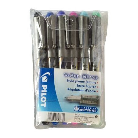 Achetez Blister de 6 stylos plumes jetable V-Pen assortis 3131910728801 V-SIGN PEN PILOT pas cher su..