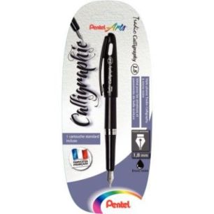 Achetez Blister de 1 stylo plume noir calligraphie 888297 PENTEL pas cher sur Ma Rentrée Scolaire