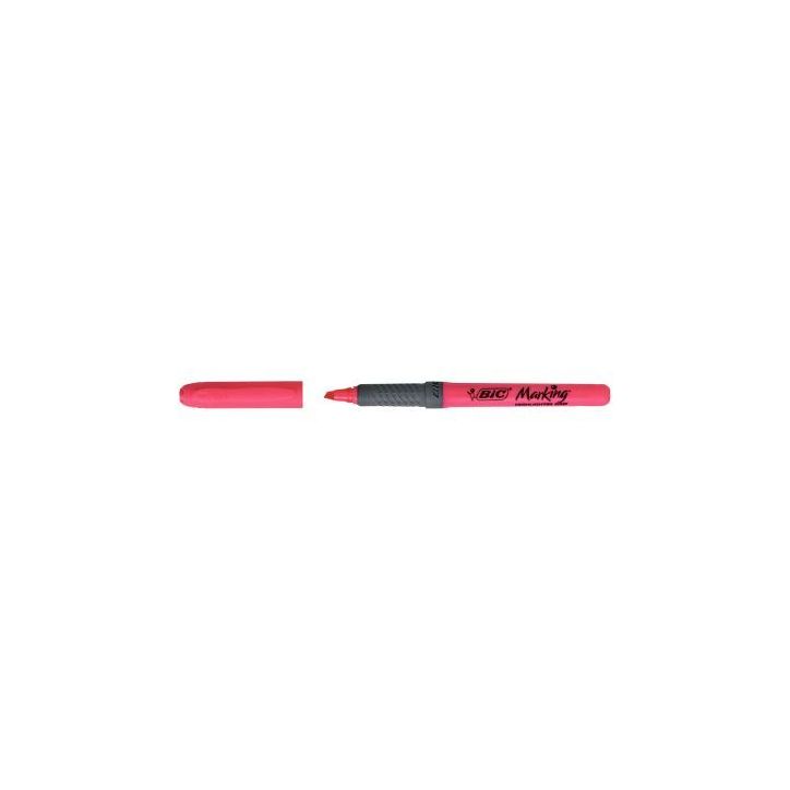 BIC Highlighter Grip Surligneurs Pointe Biseautée - Rose
