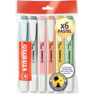 Pochette de 6 surligneurs Swing Cool pastels F59539 SWING COOL STABILO Pochette de 6 surligneurs Swing Cool pastels F59539 SWING COOL STABILO