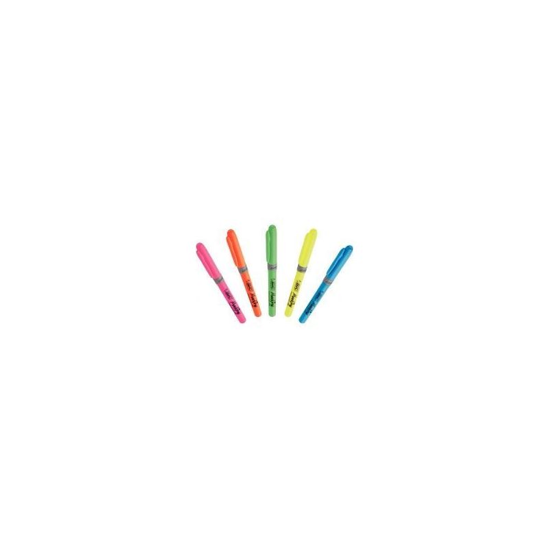 Achetez BIC Highlighter Grip Surligneurs Pointe Biseautée - Couleurs Fluo Assorties, Etui Carton de..
