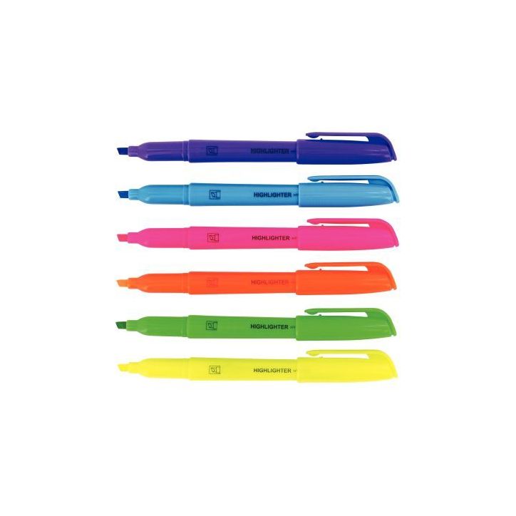 Pochette de 6 surligneurs poche assortis HY1002000 SET