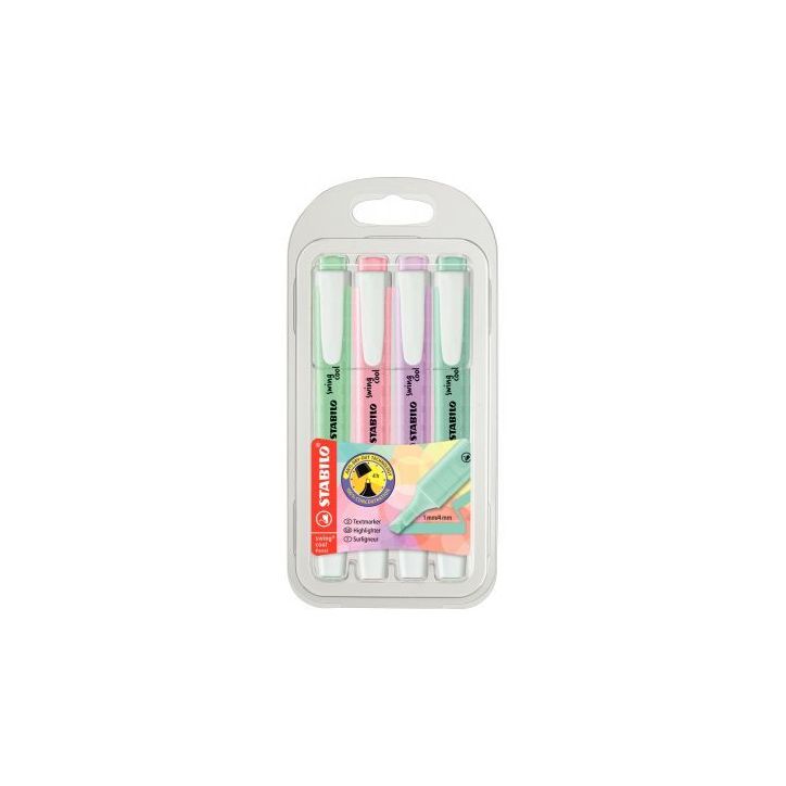 Blister de 4 surligneurs Swing Cool pastels 275/4-08 SWING COOL STABILO