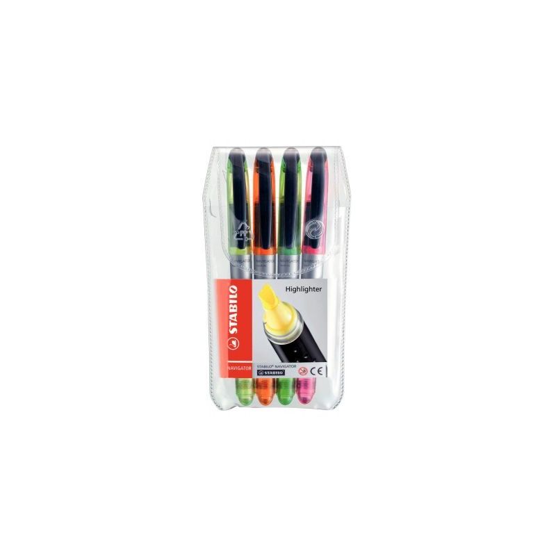 Achetez STABILO NAVIGATOR surligneur pointe biseautée - Pochette de 4 surligneurs fluo - Jaune/Vert.. Achetez STABILO NAVIGATOR surligneur pointe biseautée - Pochette de 4 surligneurs fluo - Jaune/Vert..