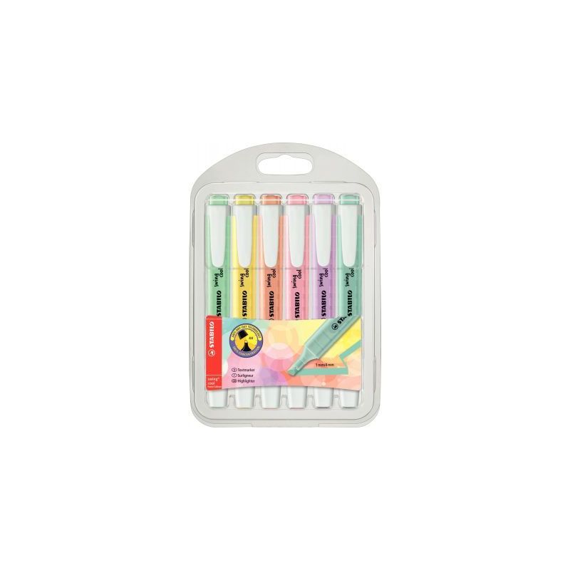 Achetez STABILO swing cool Pastel - Pochette de 6 surligneurs pastel - Menthe/Jaune/Pêche/Rose/Lila.. Achetez STABILO swing cool Pastel - Pochette de 6 surligneurs pastel - Menthe/Jaune/Pêche/Rose/Lila..