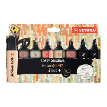 Achetez Pochette de 8 surligneurs Boss nature 70/8-2-1 BOSS STABILO pas cher sur Ma Rentrée Scolair..