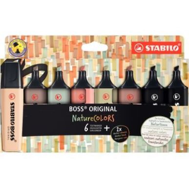 Achetez Pochette de 8 surligneurs Boss nature 70/8-2-1 BOSS STABILO pas cher sur Ma Rentrée Scolair..