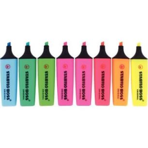 STABILO BOSS ORIGINAL surligneur pointe biseautée - Pochette de 8 surligneurs fluo - Coloris assortis STABILO BOSS ORIGINAL surligneur pointe biseautée - Pochette de 8 surligneurs fluo - Coloris assortis