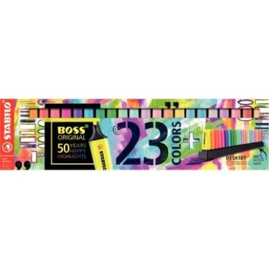 Achetez STABILO BOSS ORIGINAL surligneur pointe biseautée - Set de bureau de 23 surligneurs - color..