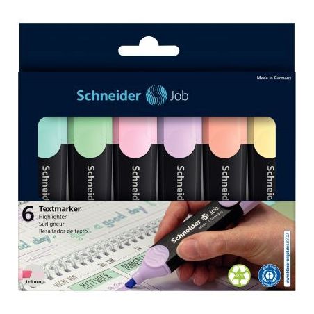 Achetez Pochette de 6 surligneurs Job Pastel assortis 115097 SCHNEIDER pas cher sur Ma Rentrée Scol..