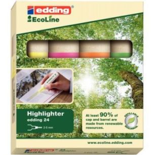 Pochette de 4 surligneurs Ecoline assortis 2914000 EDDING Pochette de 4 surligneurs Ecoline assortis 2914000 EDDING