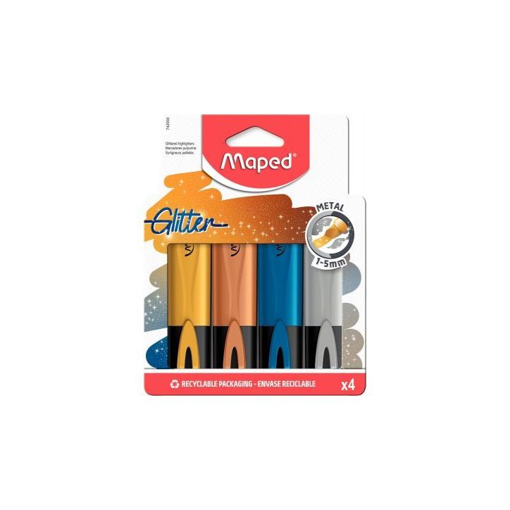 Pochette de 4 surligneurs Fluopeps métal 742000 MAPED