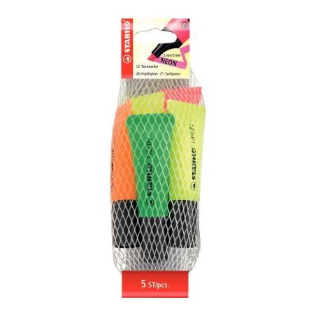 Achetez Pack de 5 surligneurs néon assortis 72/5-1 STABILO pas cher sur Ma Rentrée Scolaire