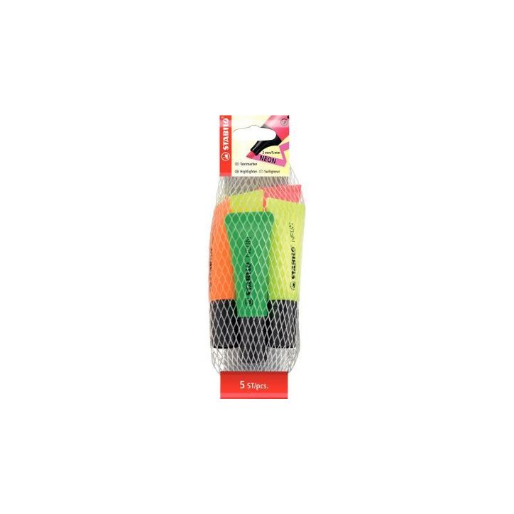 Pack de 5 surligneurs néon assortis 72/5-1 STABILO