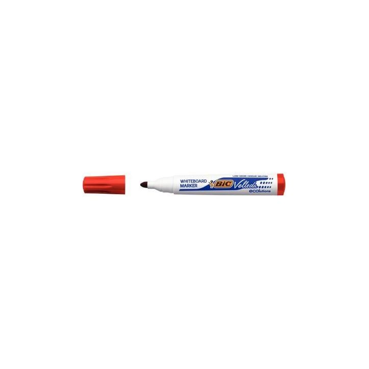 BIC Velleda 1701 ECOlutions Feutres pour Tableau Blanc Effaçables à  Sec à  Pointe Conique Moyenne - Rouge