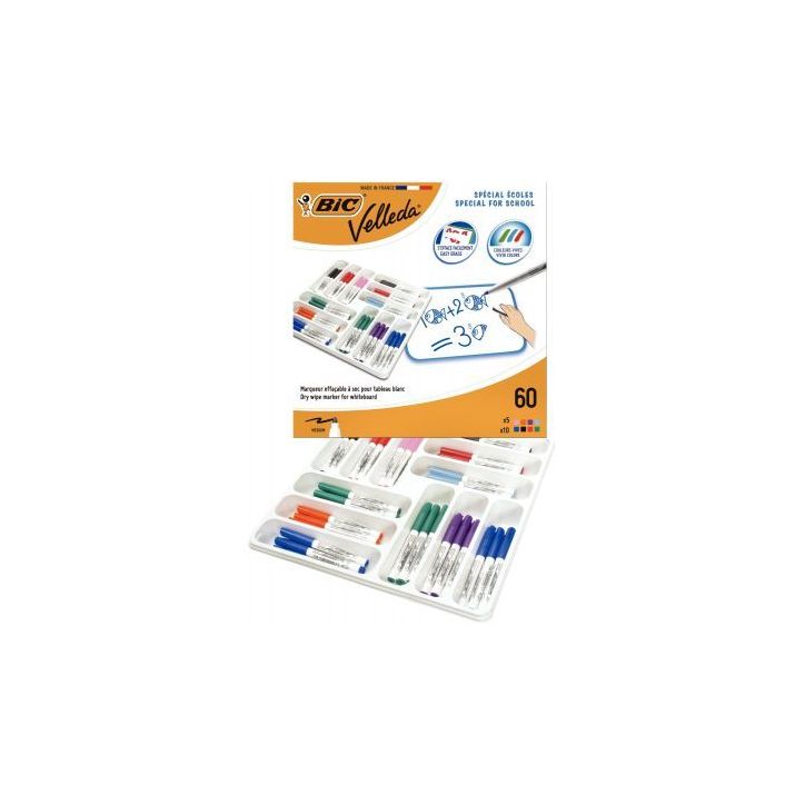Classpack 60 feutres Velleda 1741 pointe ogive moyenne 897052 BIC