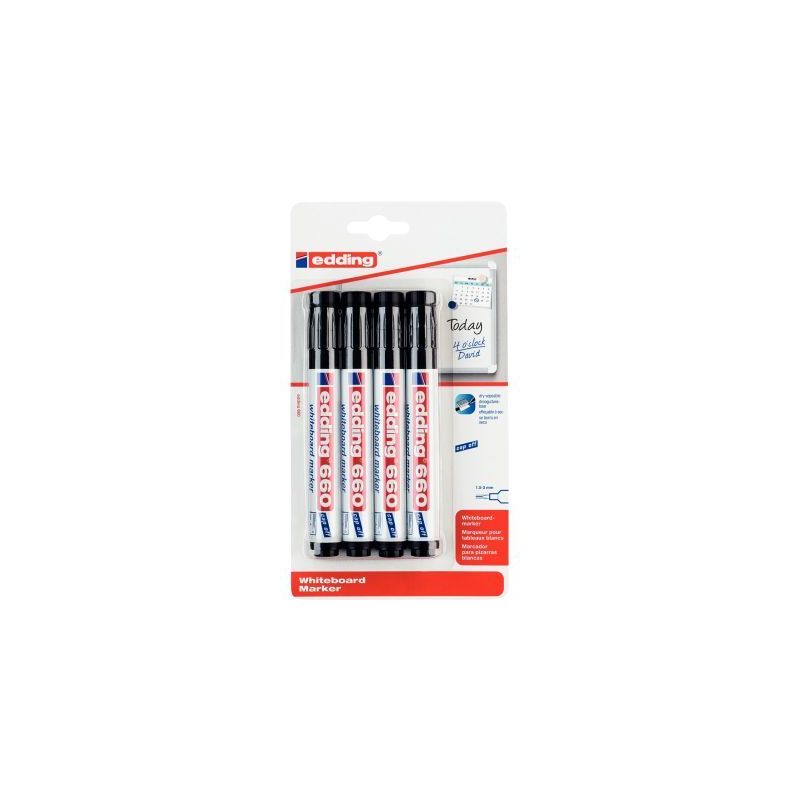 Achetez Blister de 4 marqueurs tableaux blancs 660 noirs 660-4-1001 EDDING pas cher sur Ma Rentrée .. Achetez Blister de 4 marqueurs tableaux blancs 660 noirs 660-4-1001 EDDING pas cher sur Ma Rentrée ..