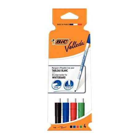 Achetez Pochette de 4 feutres effaçables à  sec pointe fine ogive 1 mm 503758 BIC pas cher sur Ma..