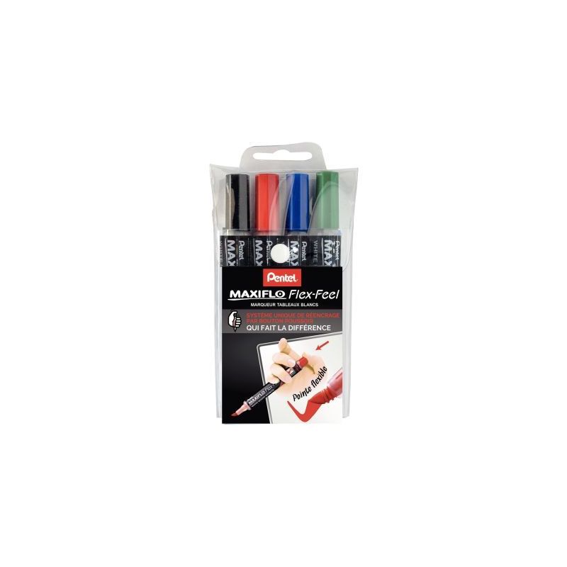 Achetez Pochette de 4 marqueurs Maxiflo Flex Feel MWL5SBF/4 PENTEL pas cher sur Ma Rentrée Scolaire