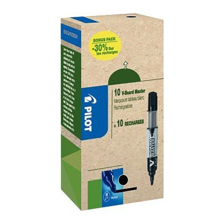 Achetez Pack de 10 marqueurs V-Board Master + 10 recharges noires 3131910556275 PILOT pas cher sur M..