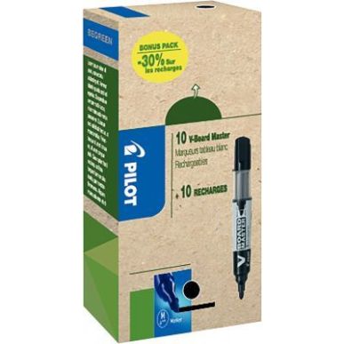 Achetez Pack de 10 marqueurs V-Board Master + 10 recharges noires 3131910556275 PILOT pas cher sur M..