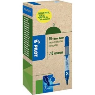 Achetez Pack de 10 marqueurs V-Board Master + 10 recharges bleues 3131910556282 PILOT pas cher sur M..