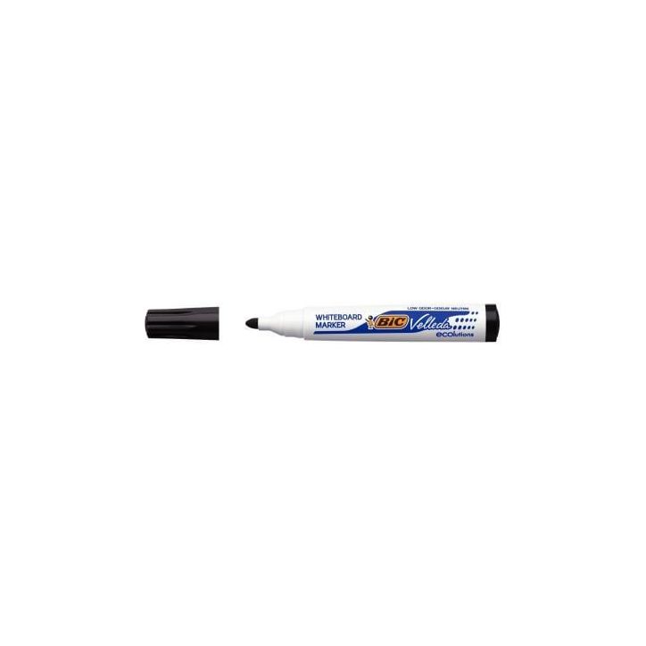 BIC Velleda 1701 ECOlutions Feutres pour Tableau Blanc Effaçables à  Sec à  Pointe Conique Moyenne - Noir