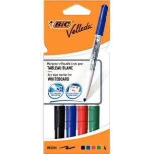 Achetez BIC Velleda 1741 Feutres pour Tableau Blanc Effaçables à  Sec, Pte Conique Moy - Assortis..