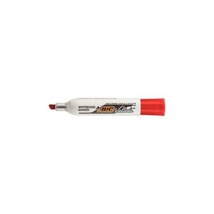 BIC Velleda 1781 Feutres pour Tableau Blanc Effaçables à  Sec Pointe Biseautée Large - Rouge