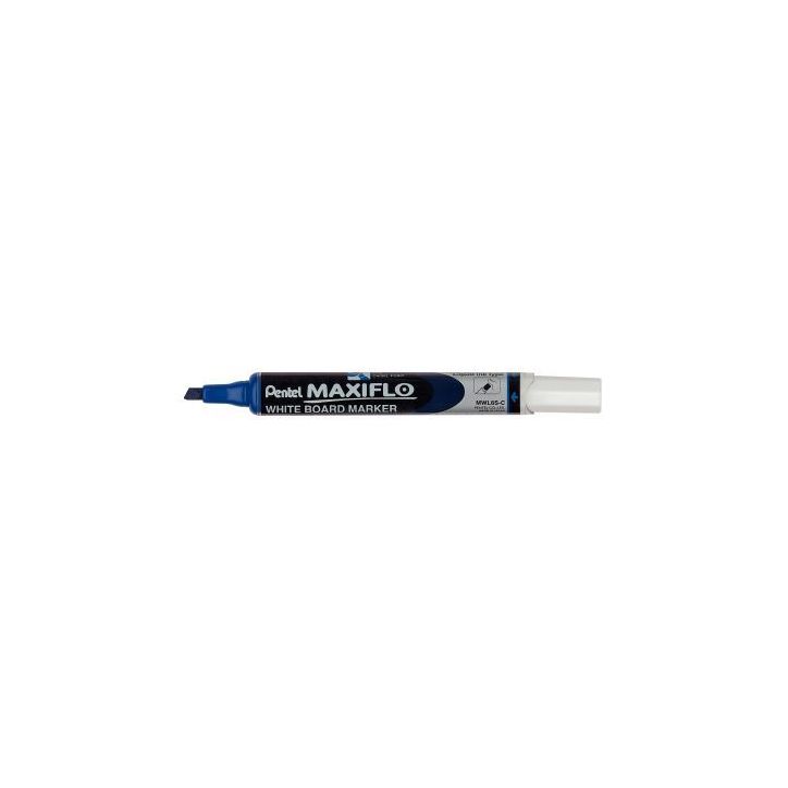 Marqueur tableau blanc Maxiflo pointe fine biseautée bleu MWL6S-C PENTEL