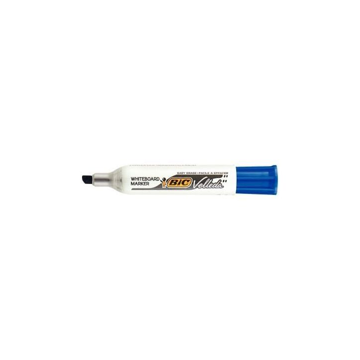 BIC Velleda 1781 Feutres pour Tableau Blanc Effaçables à  Sec Pointe Biseautée Large - Bleu
