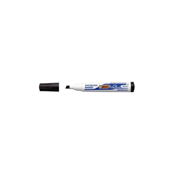 BIC Velleda 1751 ECOlutions Feutres pour Tableau Blanc Effaçables à  Sec à  Pointe Moyenne Biseautée - Noir